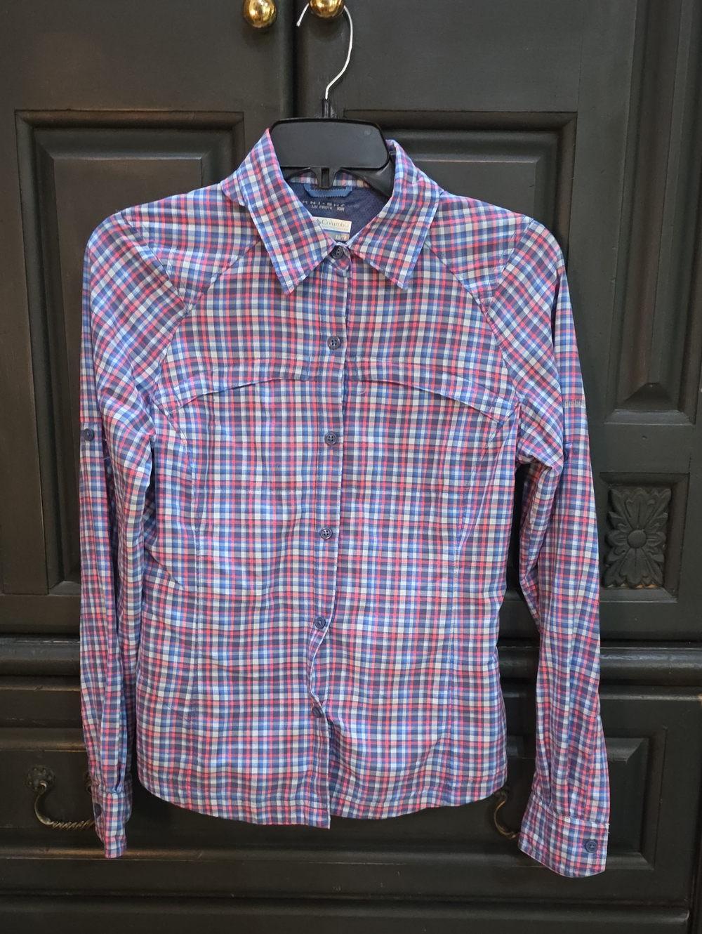 Columbia Sportswear Omni Shade Sun Protection Womens Shirt Blue Pink  XS